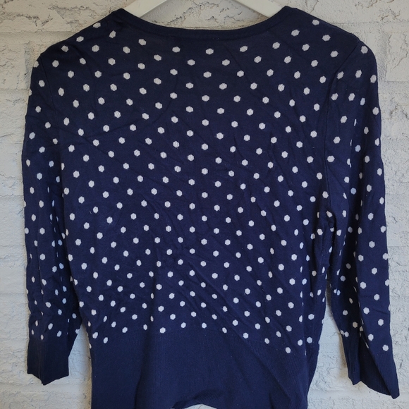Navy & White Polka Dot Cardigan - Picture 5 of 5